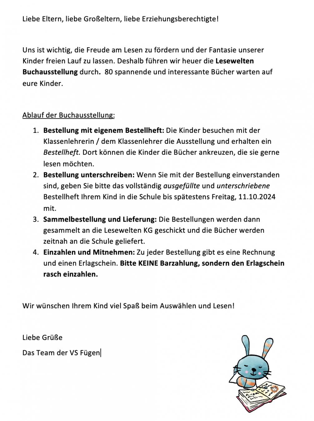 Elternbrief Lesewelten